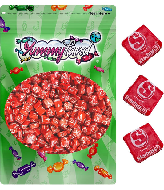 Yummyland Cherry Chewy Candy - 1 LB, Single Flavor Red Soft Original Fruit Chews Candy, Individually Wrapped Bulk Candies, 16 Oz