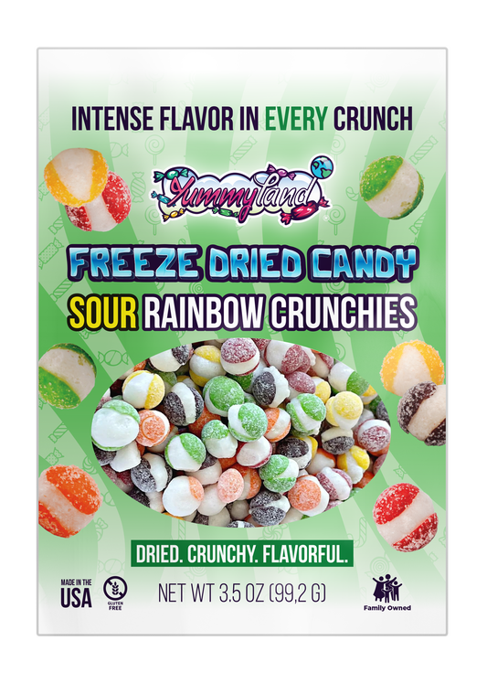 Freeze Dried Sour Rainbow Crunchies Candy - 3.5 oz