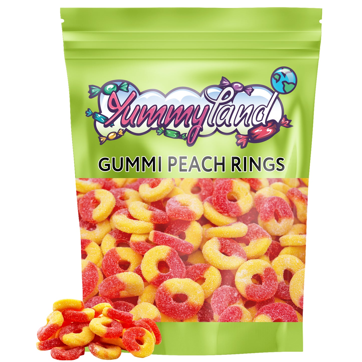 Peach Rings Gummi Candy, Soft & Chewy Gluten Free Gummy Candy