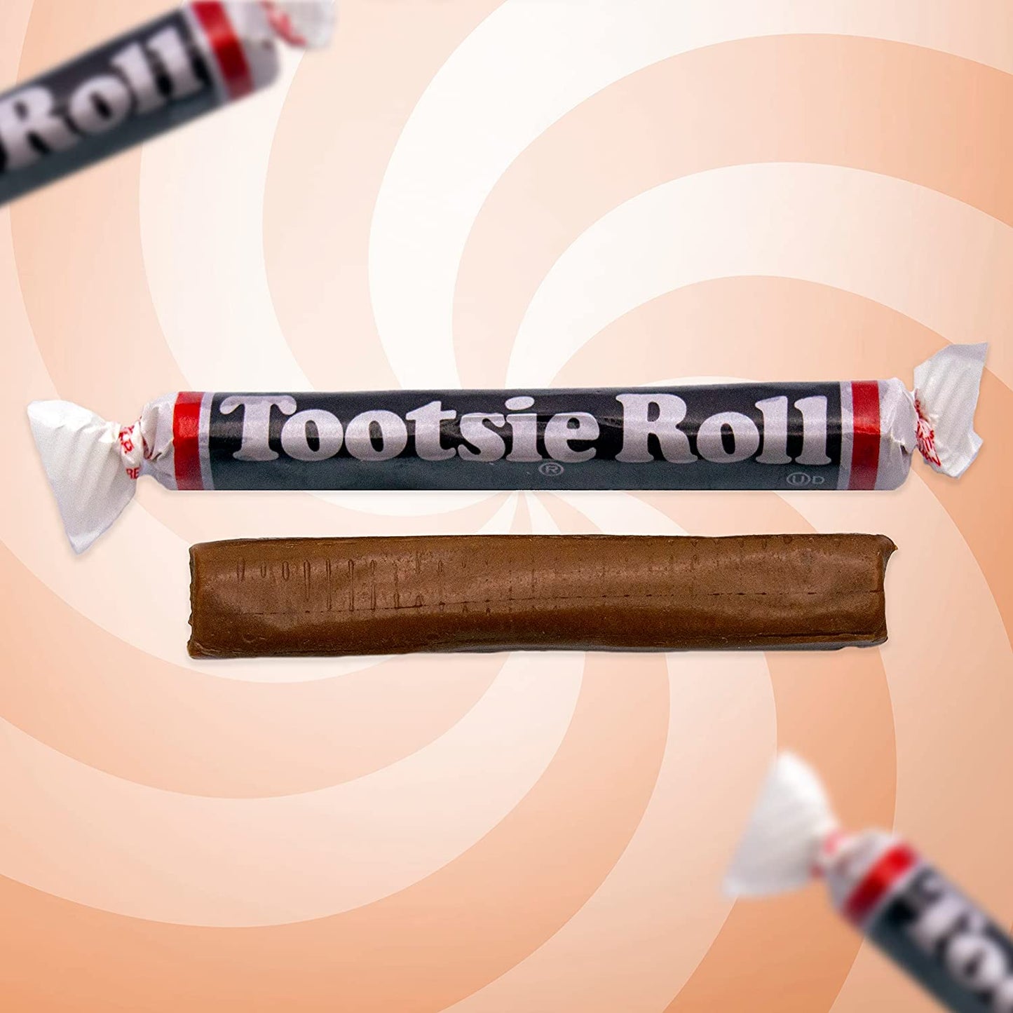 Tootsie Roll Juniors Long Chocolate Candy, Individually Wrapped Chewy Taffy Candy