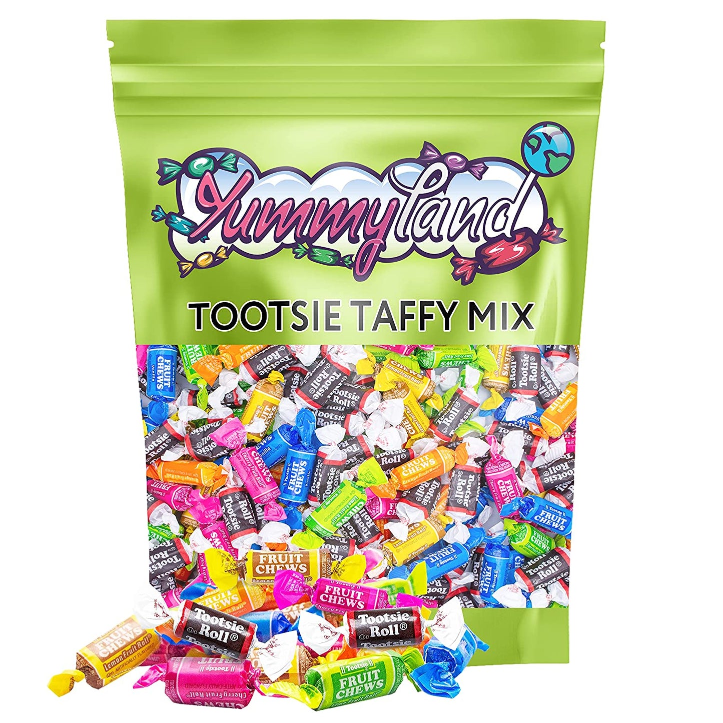 Tootsie Roll Taffy Mix - Tootsie Rolls Chocolate & Fruit Chews Assorted Mix, Individually Wrapped Bulk Candy