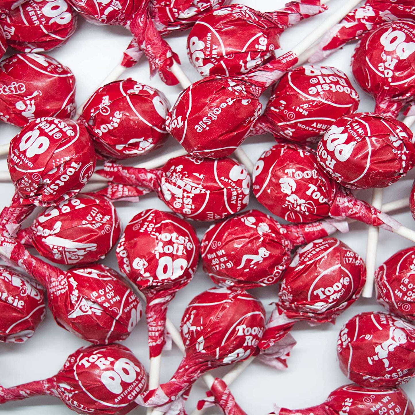 Red Cherry Tootsie Pops (Approx. 45 Count), Original Size Tootsie Roll Pops Suckers