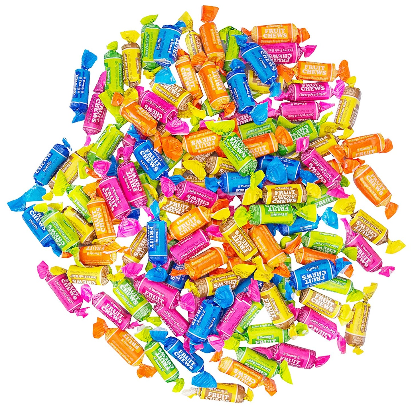 Tootsie Roll Fruit Chews Assorted Flavors Candy, Individually Wrapped Chewy Taffy Candy
