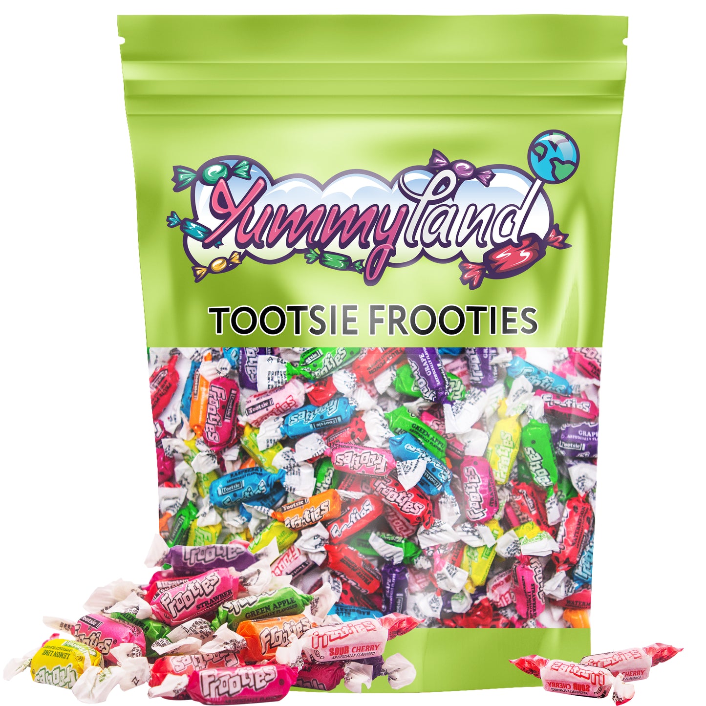 Yummyland Taffy Candy 1 LB - Mix of 10 Assorted Flavors Fruit Chews Candy, Individually Wrapped Bulk Bag | Gluten-Free
