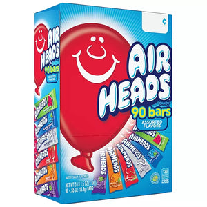 Airheads Regular Bars Variety Bulk Box, Assorted Flavors, Individually Wrapped Full Size, 90 Count
