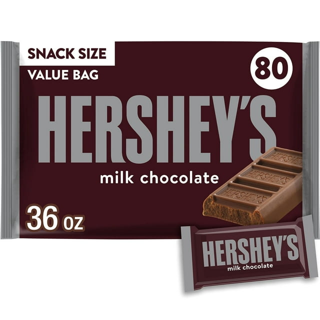 HERSHEY'S Milk Chocolate Bars, Snack Size, 80 pcs.