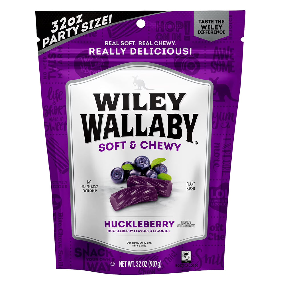 Wiley Wallaby Huckleberry Flavored Aussie Licorice, 32 oz. YUMMYLAND
