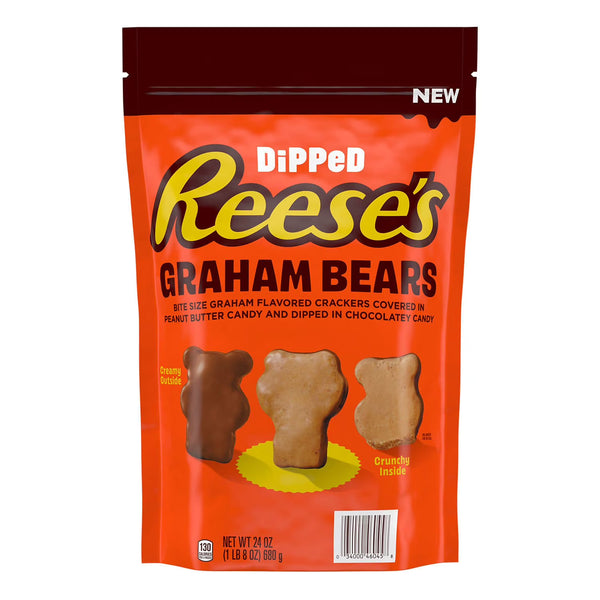REESE'S Chocolate Peanut Butter Candy Dipped Graham Bears, 24 oz. Hershey's