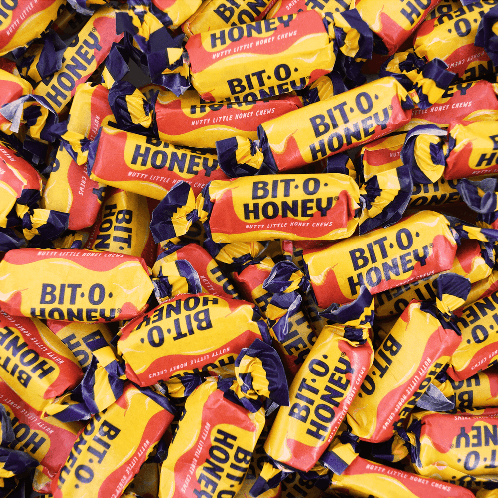Bit-O-Honey Candy, Bulk Bag – Individually Wrapped Honey Taffy Candy with Almond Bits, Classic Chewy Retro Candy for Parties