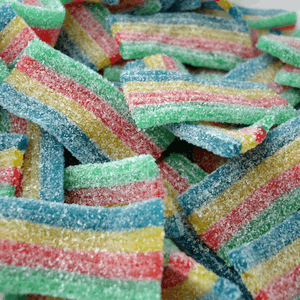 Sachet en vrac de mini-ceintures de bonbons Sour Power Snax Quattro – Bouchées de ceintures acidulées moelleuses, bonbons assortis aux fruits, friandise acidulée douce et amère pour les fêtes, les buffets de bonbons et le partage