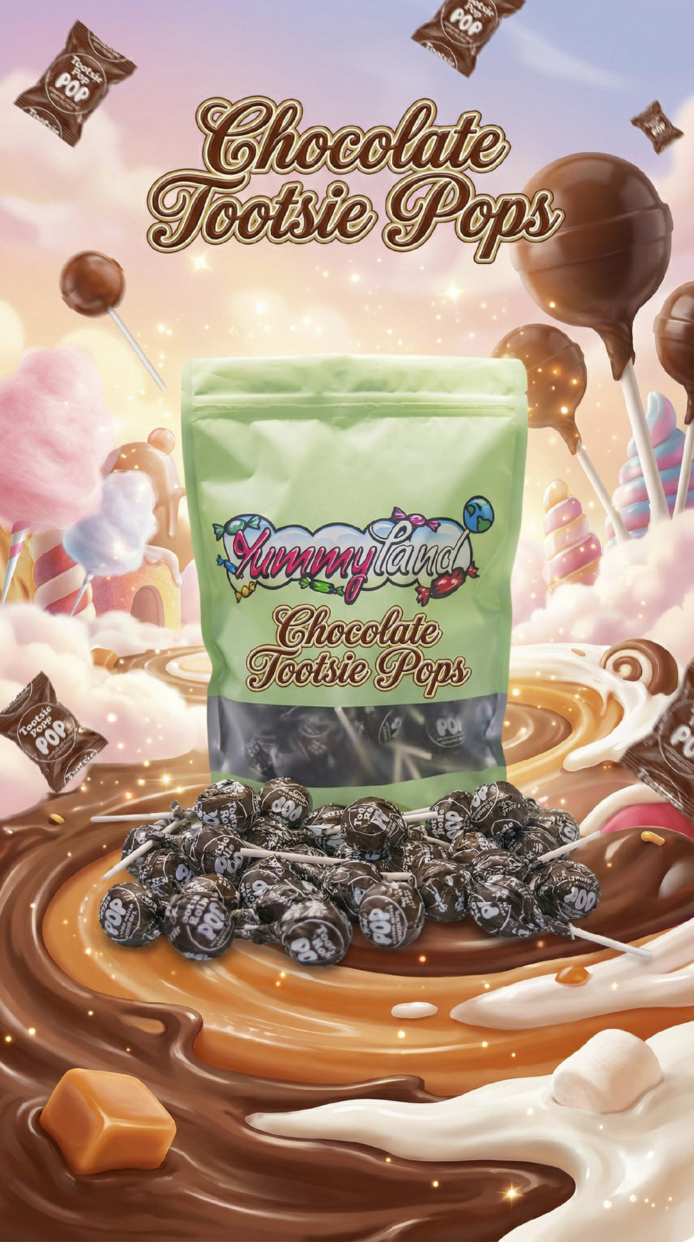 Chocolate Tootsie Pops (Approx. 45 Count), Original Size Tootsie Roll Pops Suckers - 2 LBS