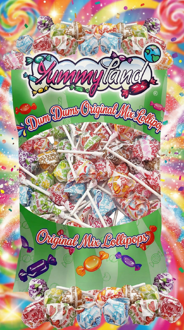 Dum Dums Original Mix Lollipops 1 LB (80 Pops) - Individually Wrapped Assorted Flavors, Gluten-Free Hard Candy