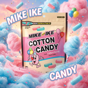 Mike and Ike Cotton Candy Limited Edition Chewy Candy – 10 oz Resealable Bag
