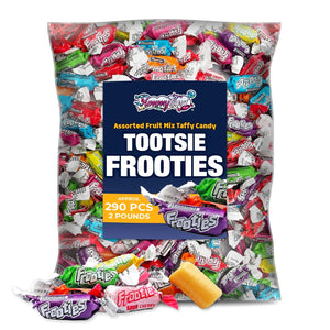 Tootsie Frooties Assorted Fruit Chewy Candy – 2 LB Bulk Bag (290 Pieces), 10 Flavors, Individually Wrapped