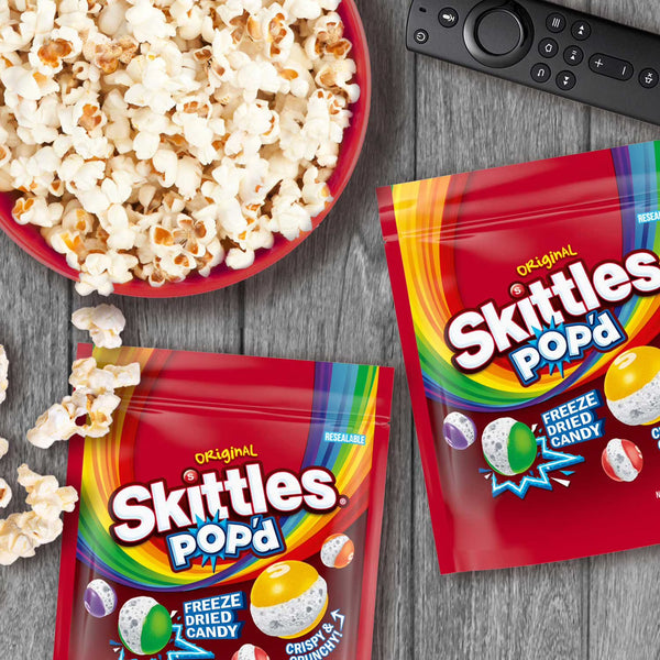 Skittles Pop'd Originals Freeze Dried, Resealable Candy, 5.5 oz, 2 pk. Mars