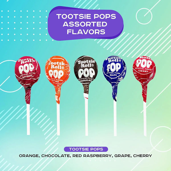 Assorted Tootsie Roll Pops  2 LB (Approx. 45 Count), Original Size Tootsie Roll Pops Suckers