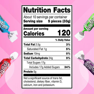 Tootsie Frooties Assorted Fruit Chewy Candy – 2 LB Bulk Bag (290 Pieces), 10 Flavors, Individually Wrapped