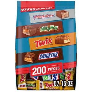 Mars Minis Chocolate Candy Bars Variety Pack, 200 ct. Mars