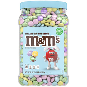 M&M's Milk Chocolate Assorted Pastel Easter Candy Bulk Jar 62 oz. Mars