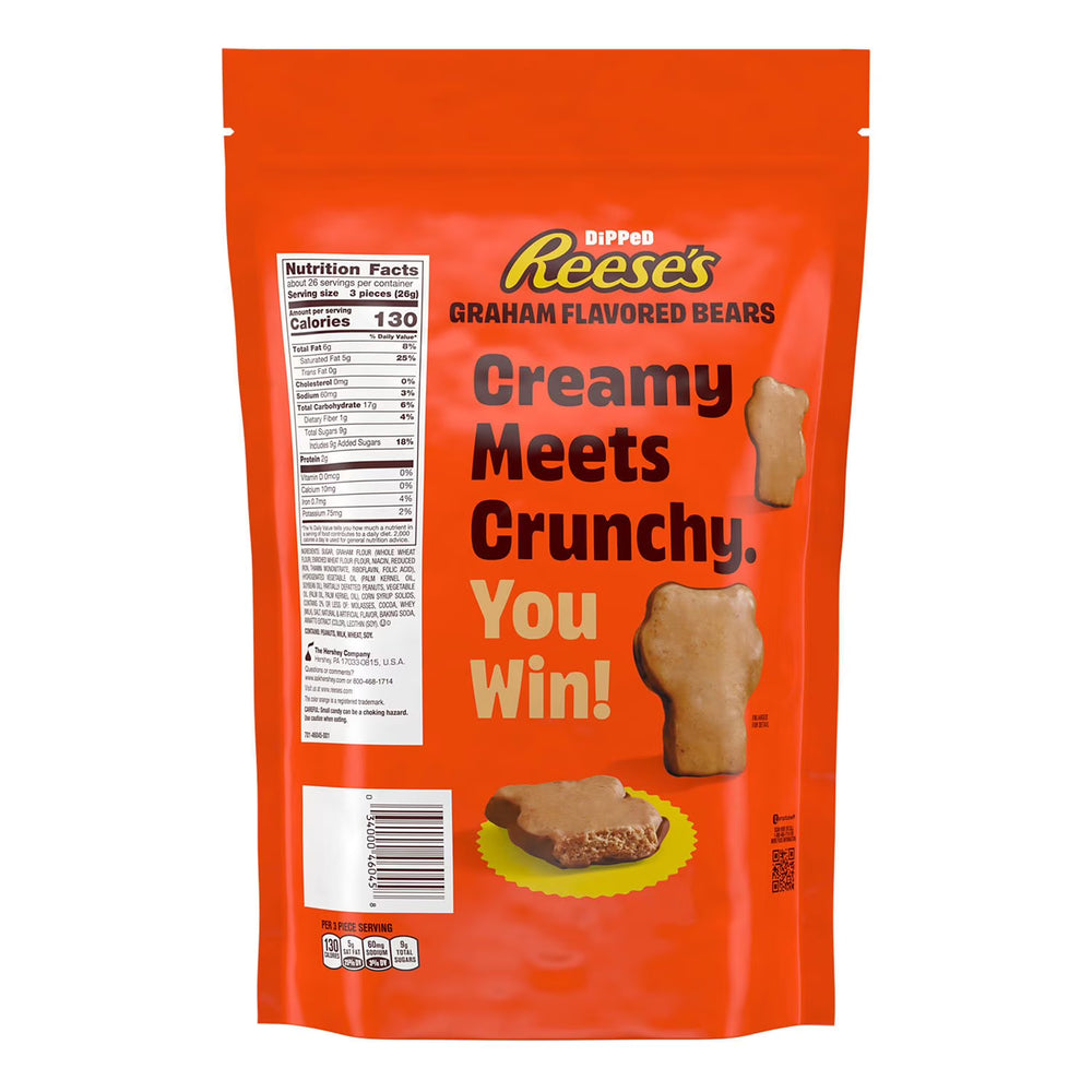 REESE'S Chocolate Peanut Butter Candy Dipped Graham Bears, 24 oz. Hershey's
