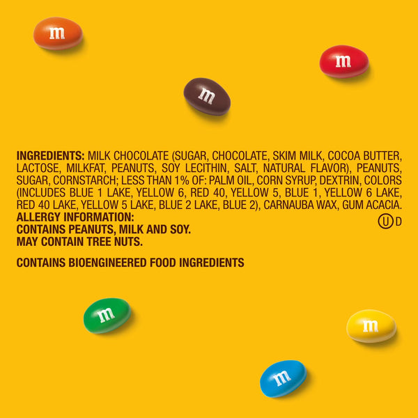 M&M'S Peanut Milk Chocolate Candy, 62 oz. Mars