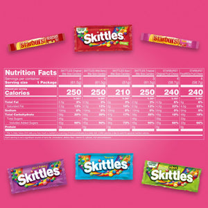 Starburst & Skittles Chewy Candy, Variety Box, Full Size, 30 pk. Mars