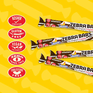 Atkinson's Zebra Bars Peanut Butter Zebra Bars, 36 Count Box – Crispy Peanut Butter Candy Bars, Individually Wrapped Retro Candy Treats, 0.7 Oz Bars