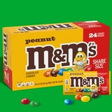 M&M'S Peanut Milk Chocolate Candy, Share Size, 3.27 oz., 24 pk.