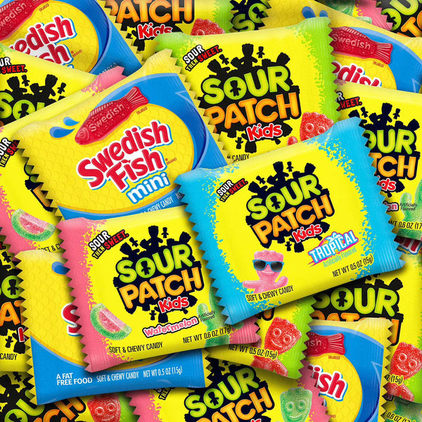 SOUR PATCH KIDS and SWEDISH FISH Candy, Fun Size, 200 pk. Sour Patch Kids