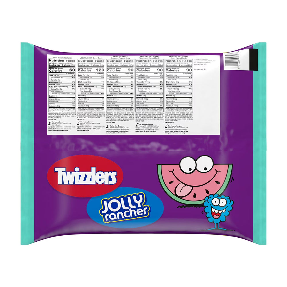 JOLLY RANCHER & TWIZZLERS Fruit Flavored Candy, Variety Pack, Fun Size, 270 pcs. Jolly Rancher