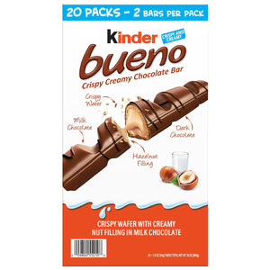 Kinder Bueno Milk Chocolate Hazelnut Bars, 1.5 oz., 20 pk. Kinder