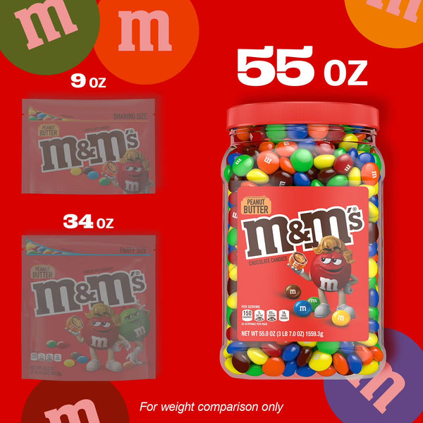 M&M'S Peanut Butter Milk Chocolate Candy, 55 oz. Mars
