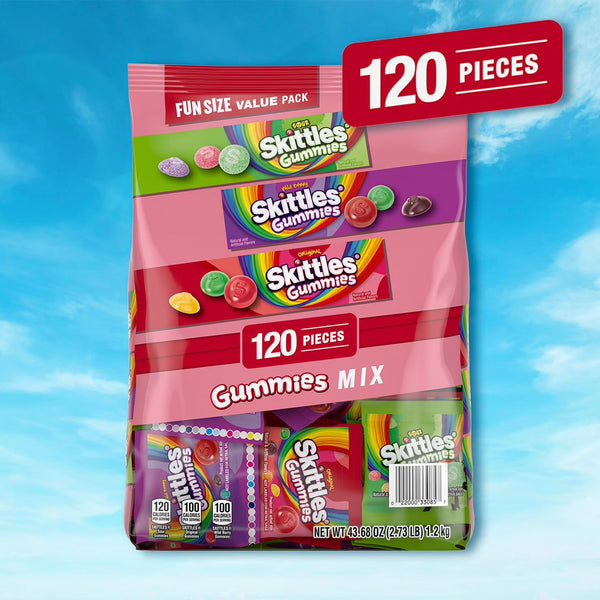 Skittles Gummies Fun Size Variety Candy, Party Size, 120 ct. Mars