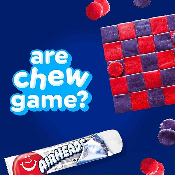 Airheads Chewy Candy Bars, Assorted Flavors, Nut Free, Regular Size, 33 oz, 60 Count Box