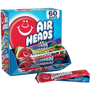 Airheads Chewy Candy Bars, Assorted Flavors, Nut Free, Regular Size, 33 oz, 60 Count Box