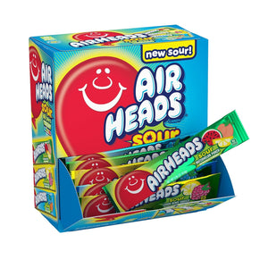 Airheads SOUR Bars Variety Bulk Box, Assorted Flavors, Individually Wrapped Full Size, 60 Count