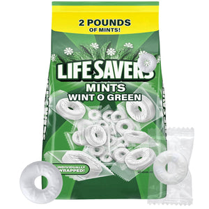 Wint-O-Green Mints – 2 LB Bulk Bag (Approx. 265 Pieces) Fresh Wintergreen Hard Candy, Individually Wrapped
