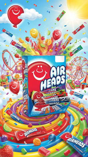 Airheads Chewy Candy Bars, Assorted Flavors, Nut Free, Regular Size, 33 oz, 60 Count Box