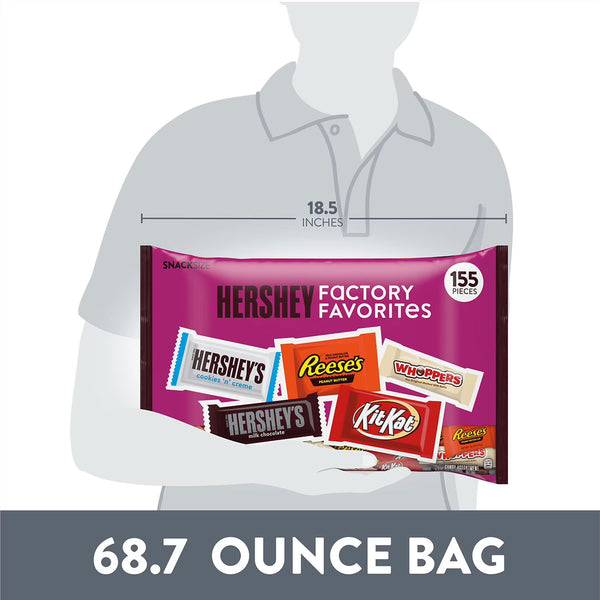 HERSHEY'S Assorted Chocolate Factory Favorites Snack Size Candy, 155 pcs. Hershey's