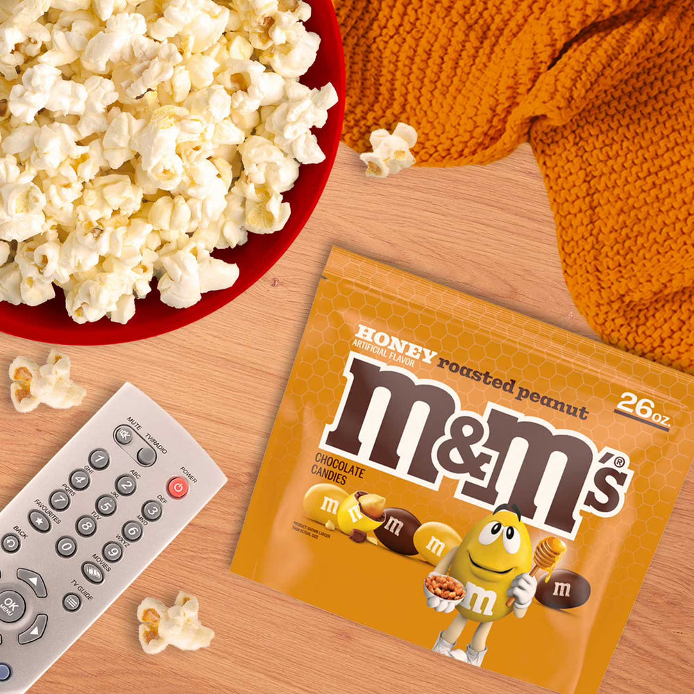 M&M'S Honey Roasted Peanut Milk Chocolate Candy, Resealable Pack, 26 oz. Mars