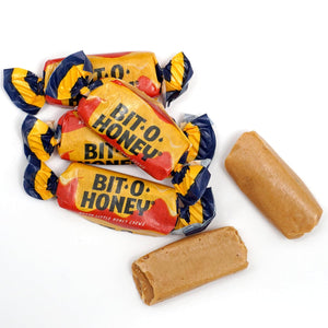 Bit-O-Honey Candy, Bulk Bag – Individually Wrapped Honey Taffy Candy with Almond Bits, Classic Chewy Retro Candy for Parties