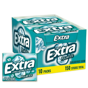 Extra Polar Ice Sugar Free Chewing Gum, 15 pcs., 10 pk.