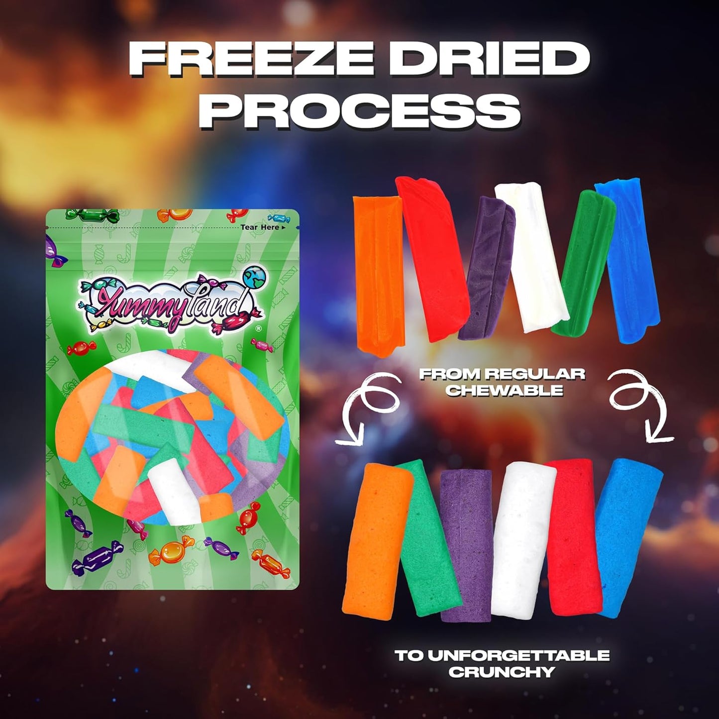 Freeze Dried Crunchy Tongues Candy - 3 oz