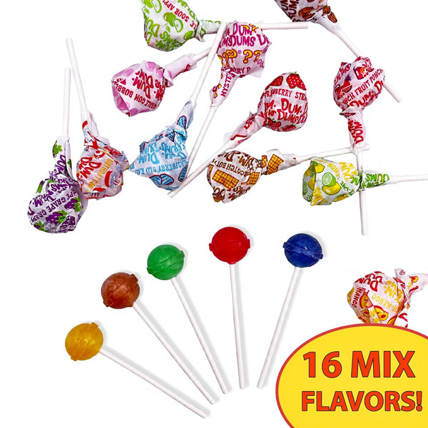 Dum Dums Original Mix Lollipops – 1 LB (80 Pops) Bulk Bag, Individually Wrapped Assorted Flavors, Gluten-Free Hard Candy – Packed by YummyLand