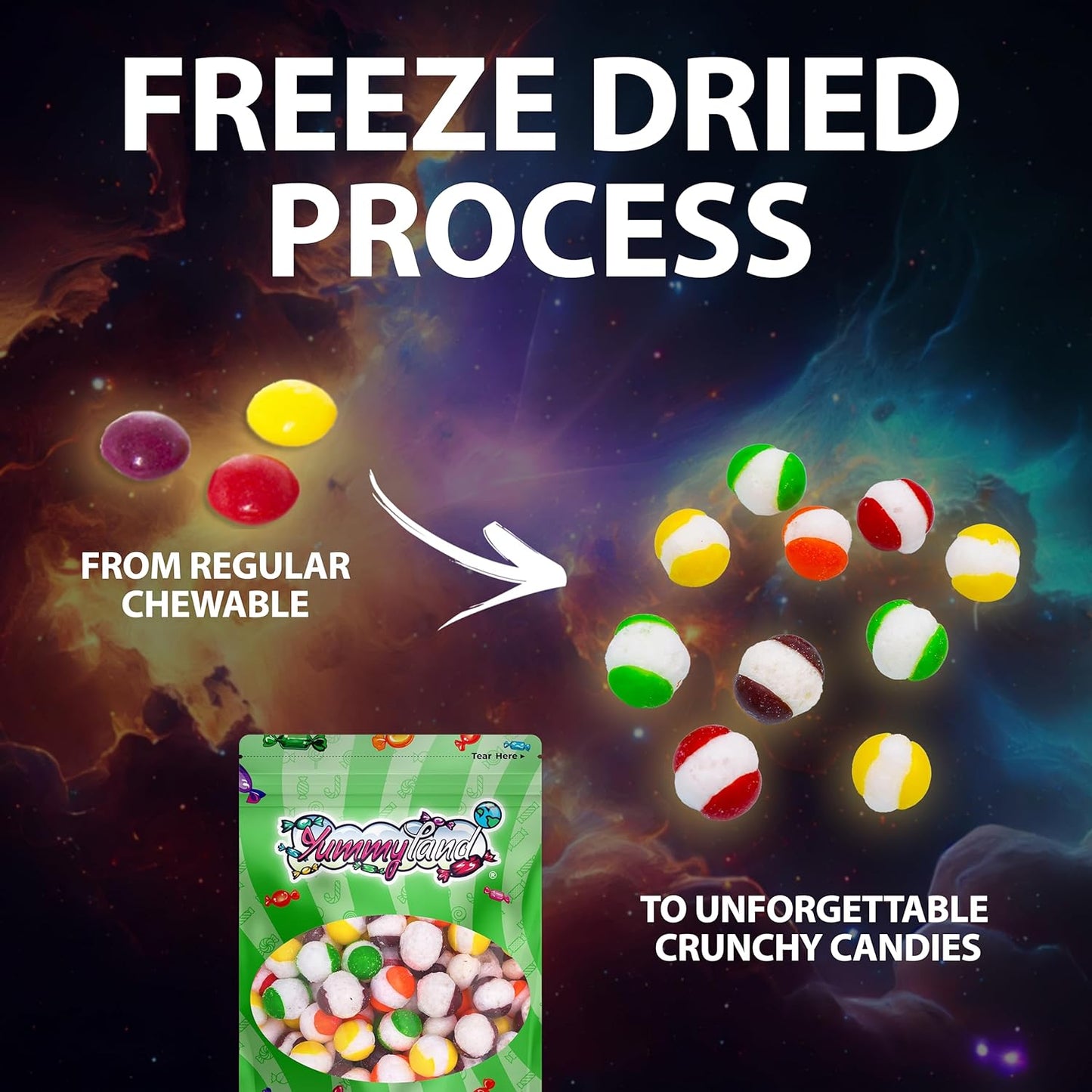 Freeze Dried SKITTLES - 8 Ounce, Premium Crunchy Freeze Dried Candy, Original Rainbow Fruit Flavors, TikTok Trends Freetles Dry Freeze Candy for Everyone