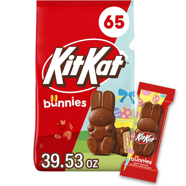KIT KAT Easter Milk Chocolate Wafer Bunnies Candy, 65 pcs. Hershey's