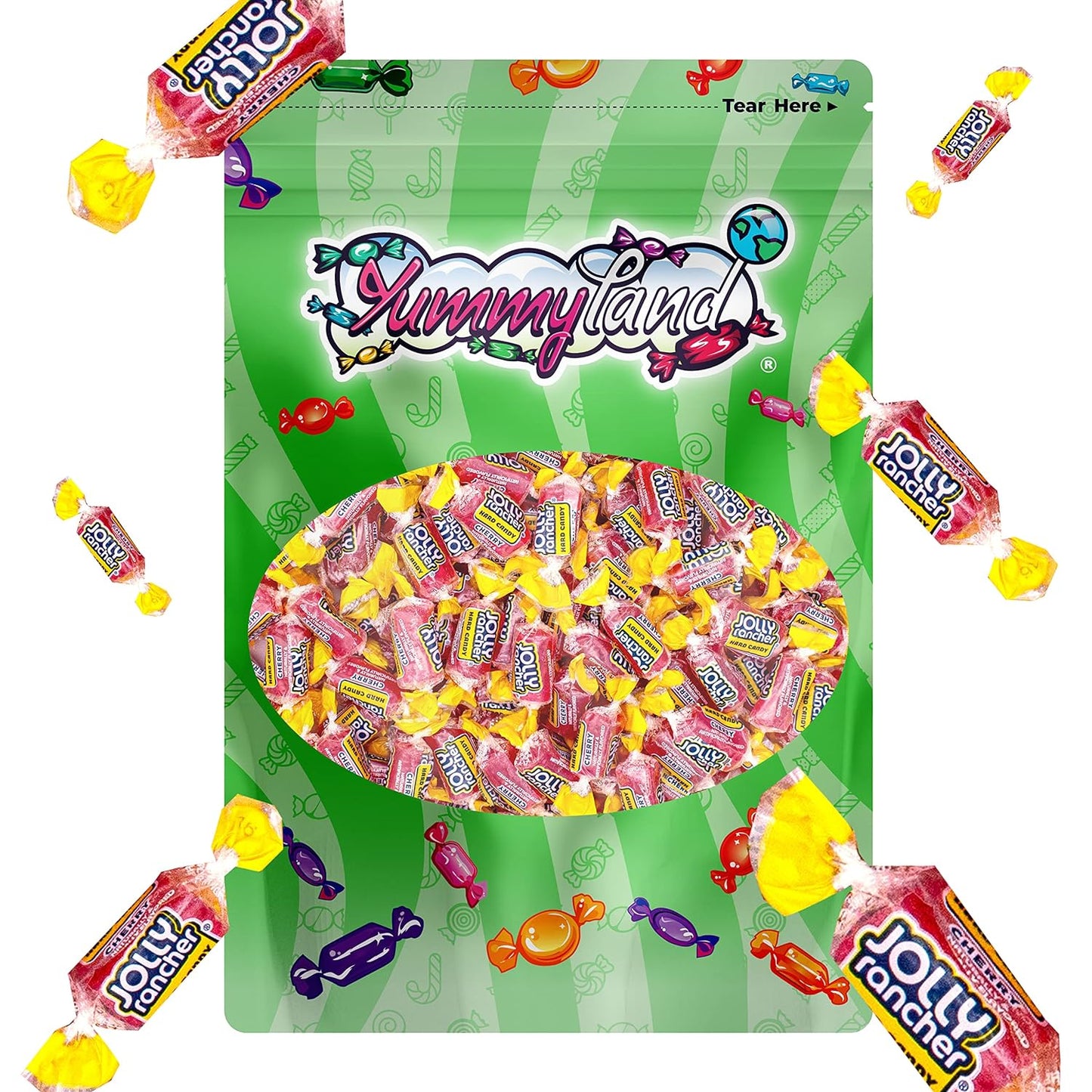 Jolly Rancher Cherry Hard Candy, Individually Wrapped, Bulk Candy Bag