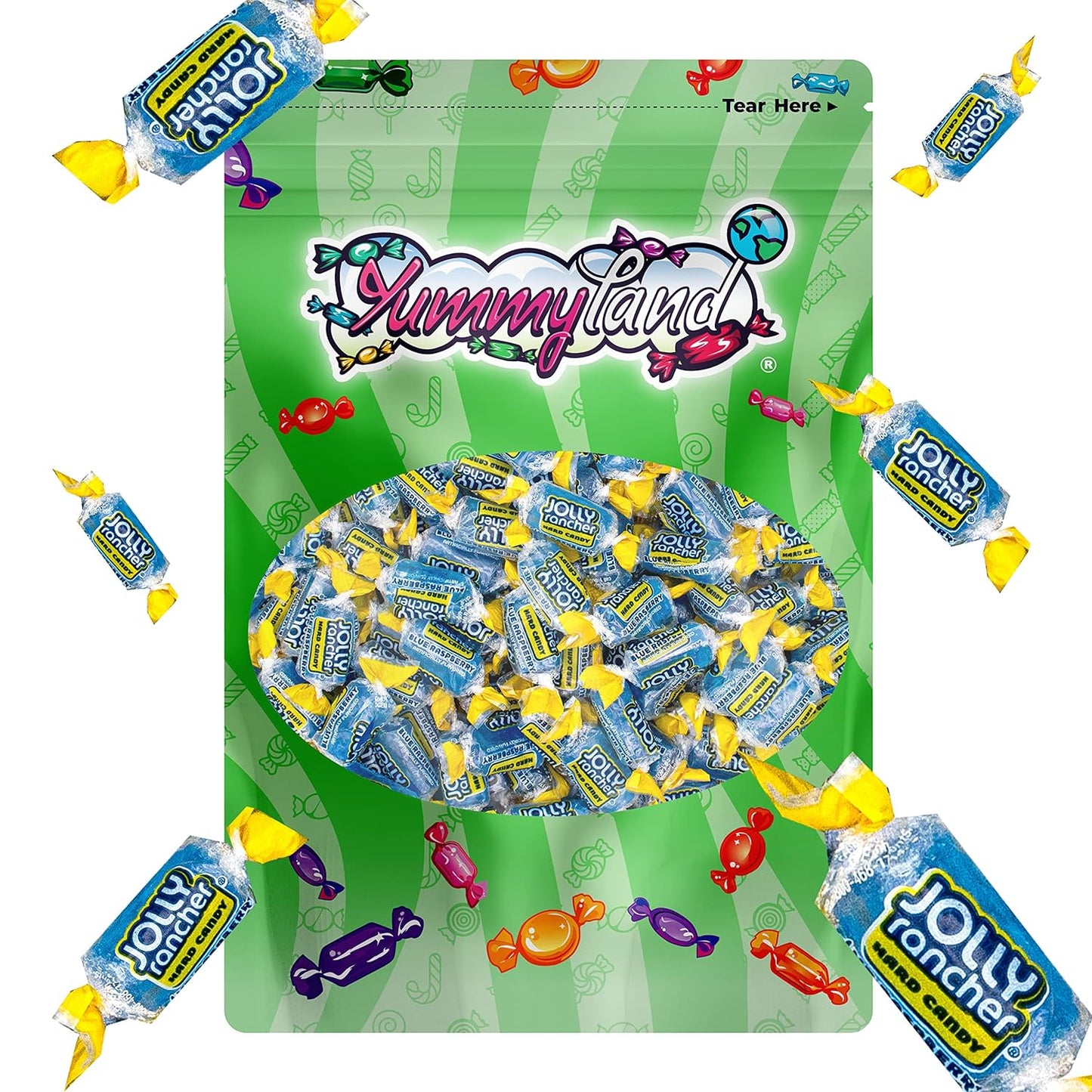 Jolly Rancher Blue Raspberry Hard Candy, Individually Wrapped, Bulk Candy Bag