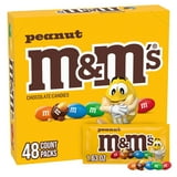 M&M'S Peanut Milk Chocolate Candy, Singles Size, 1.74 oz., 48 pk.