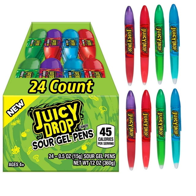 Juicy Drop Sour Gel Pens Candy, 24 ct.
